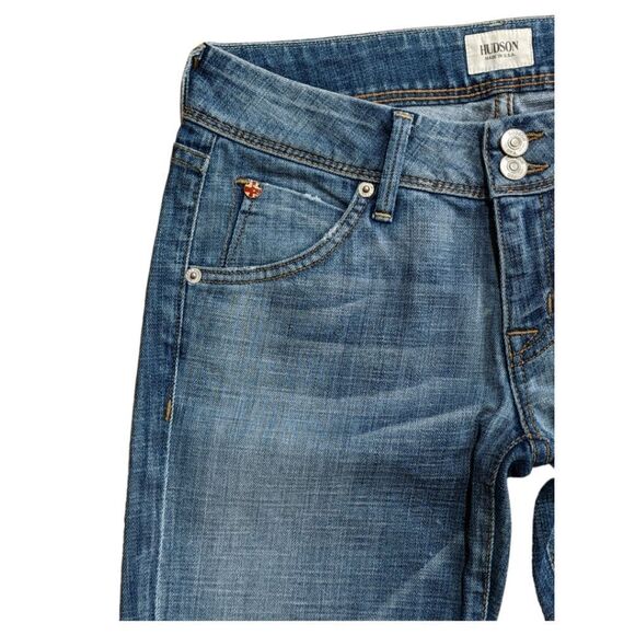 Hudson USA Women's Button Front Low Rise Flare Skinny Jeans Size 27 Style W176 - Picture 2 of 10